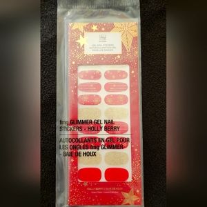 FMG glimmer gel nail stickers-Holly Berry
